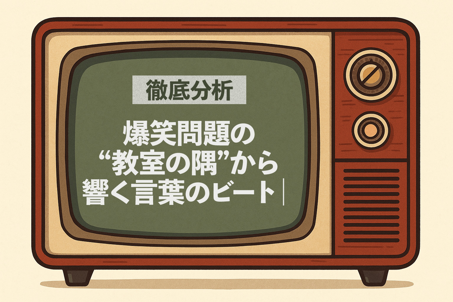 　【徹底分析】爆笑問題の“教室の隅”から響く言葉のビート｜笑いの研究室 第5弾