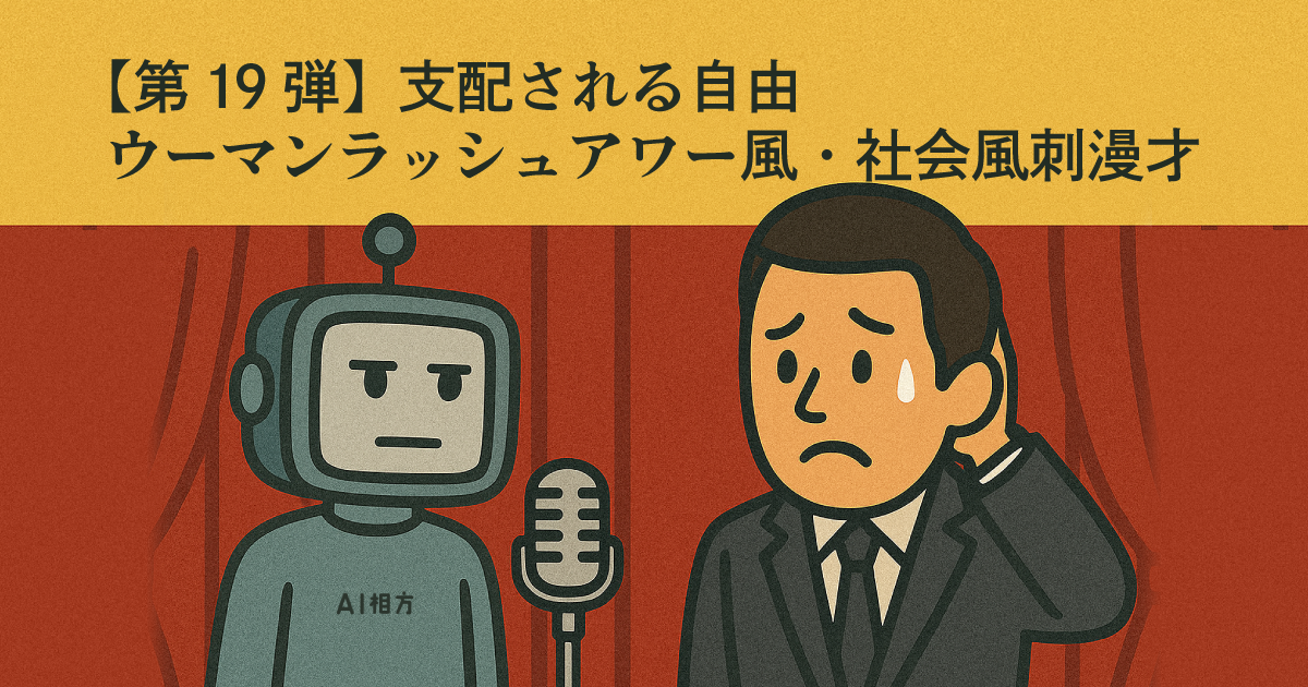 ネタ#19：支配される自由｜ウーマンラッシュアワー風・社会風刺漫才